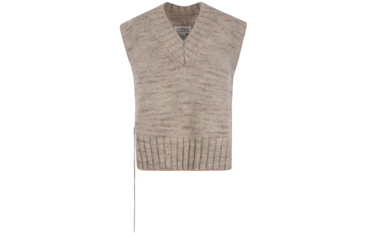 Maison Margiela V Neck Ribbed Knitted Vest