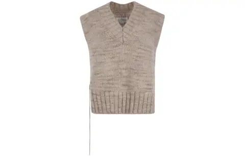 Maison Margiela V Neck Ribbed Knitted Vest