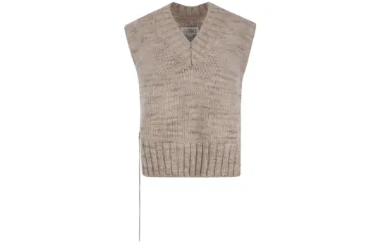 Maison Margiela V Neck Ribbed Knitted Vest