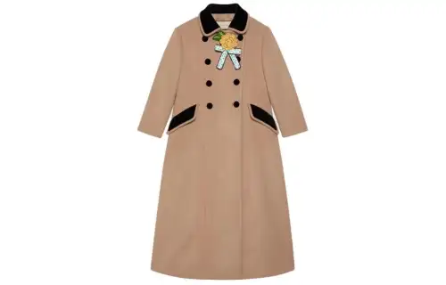 GUCCI Coats Women's Brown Lapel Moderate