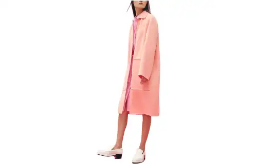 HERMES Velvet Jackets Women's Pink Lapel Moderate