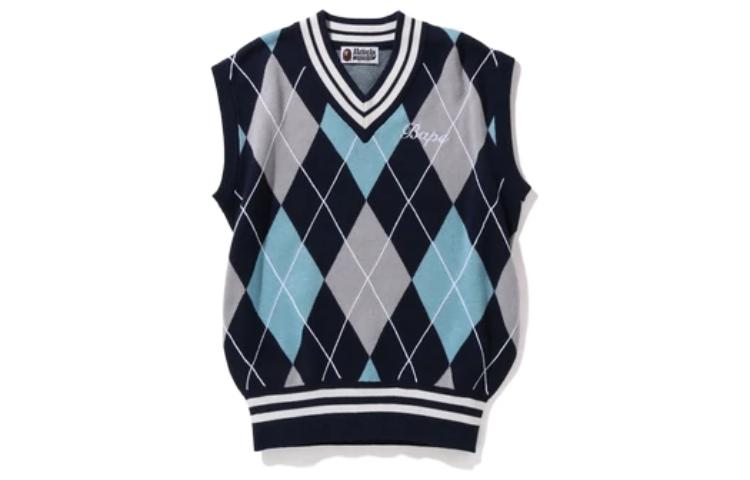 Женский жилет A BATHING APE BAPE Embroidery Argyle Knit Vest (разноцветный) — фото 5