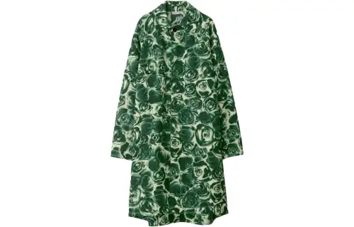 Burberry Coats Women's Green Lapel Moderate