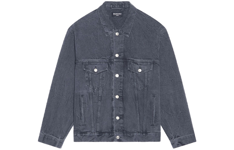 Balenciaga Denim Jackets Women's Blue Lapel Moderate Straight Fit