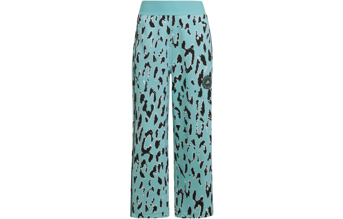 Adidas X Stella McCartney Knitted Sweatpants Women's Green Moderate Wide Leg Pants