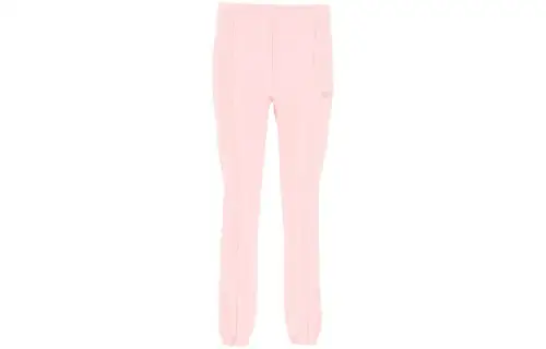 Vetements Knitted Sweatpants Women's Pink Moderate Cuffed Pants