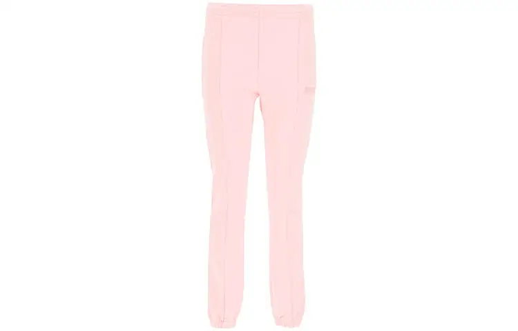 Vetements Knitted Sweatpants Women's Pink Moderate Cuffed Pants