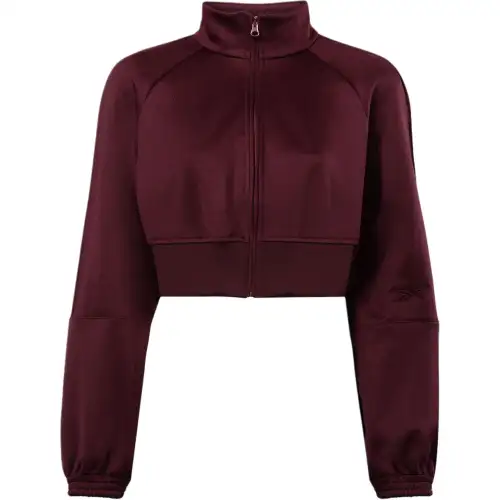 Reebok Track Tops Vector Cropped Coat Women's Burgundy