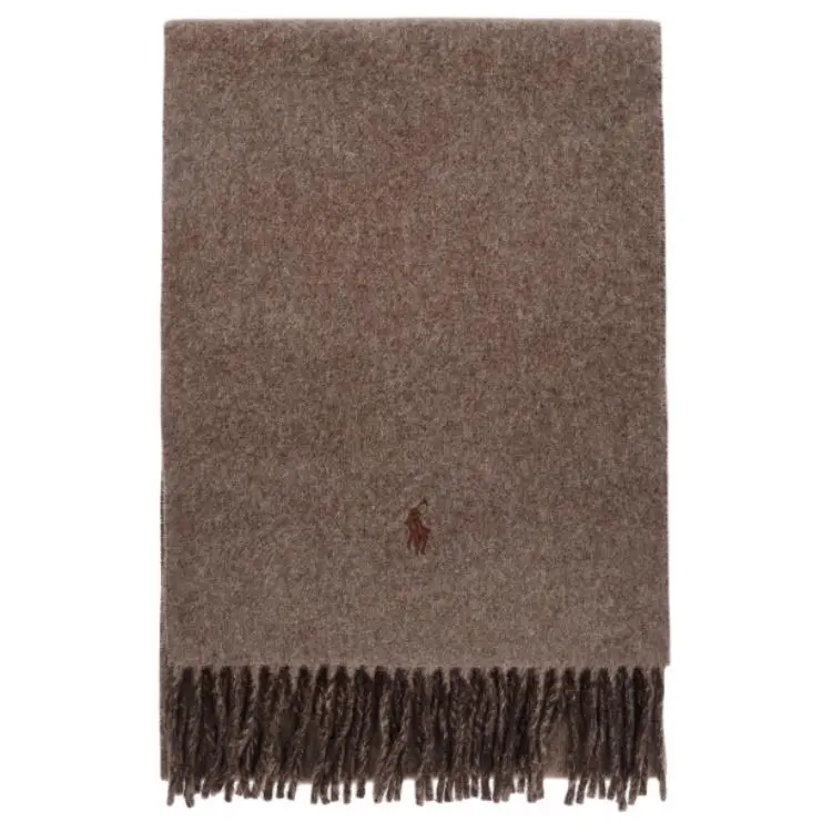 Polo Ralph Lauren Original Design Wool Knit Scarves Unisex Brown