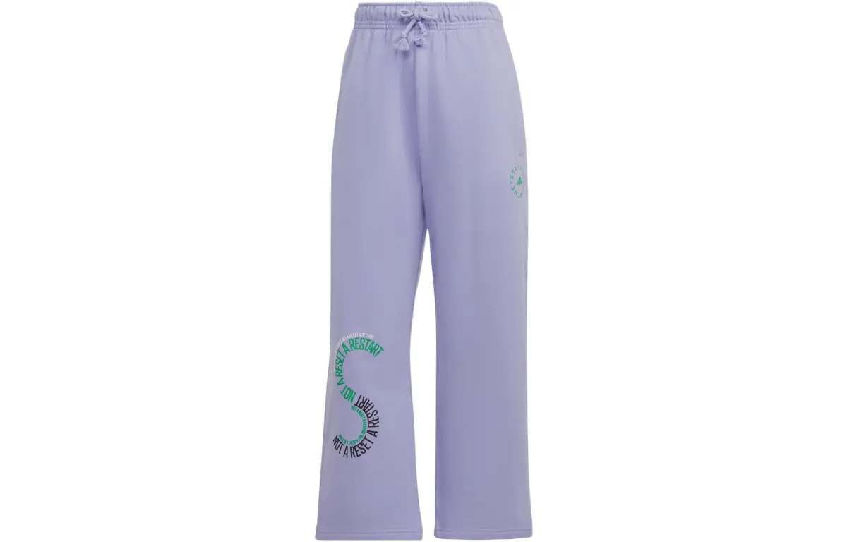 Adidas Knitted Sweatpants Women's Purple Moderate Straight Fit Pants