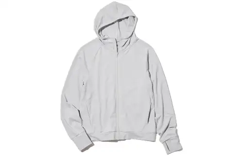UNIQLO Sun Protection Clothing Women's Light Mist Gray Hooded Moderate
