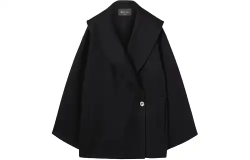 Loro Piana Coats Women's Black Lapel Moderate