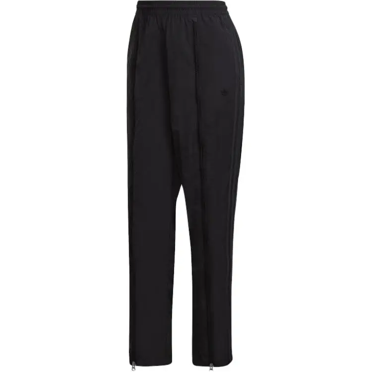 Adidas Originals Knitted Sweatpants Women's Black Moderate Straight Fit Pants