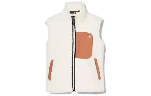 Timberland Vests Women's White Stand Collar Moderate Other