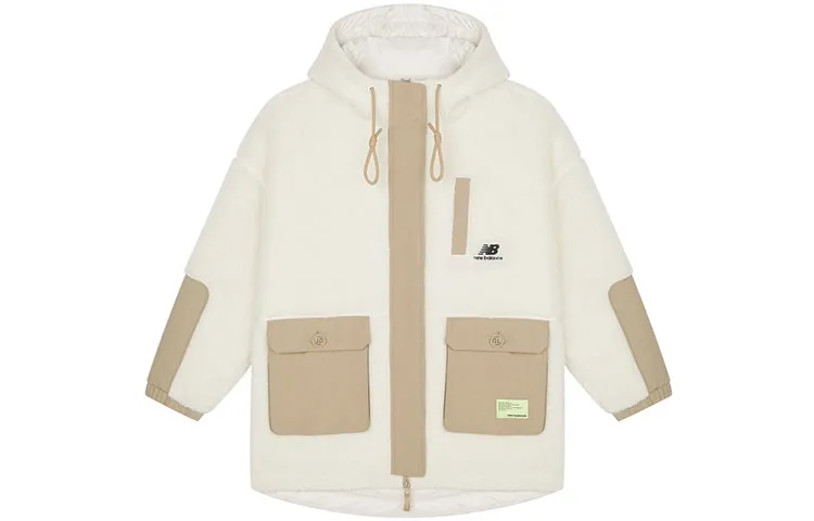 New Balance Velvet Jacket Velvet Jackets Women's Ivory Hooded Moderate