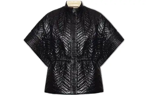 GUCCI Vests Women's Black Stand Collar Moderate Other