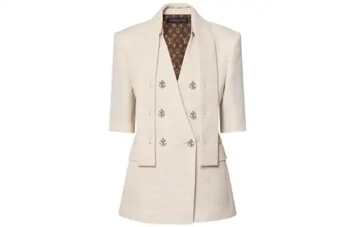 LOUIS VUITTON Scarf Collar Half-Sleeve Blazer