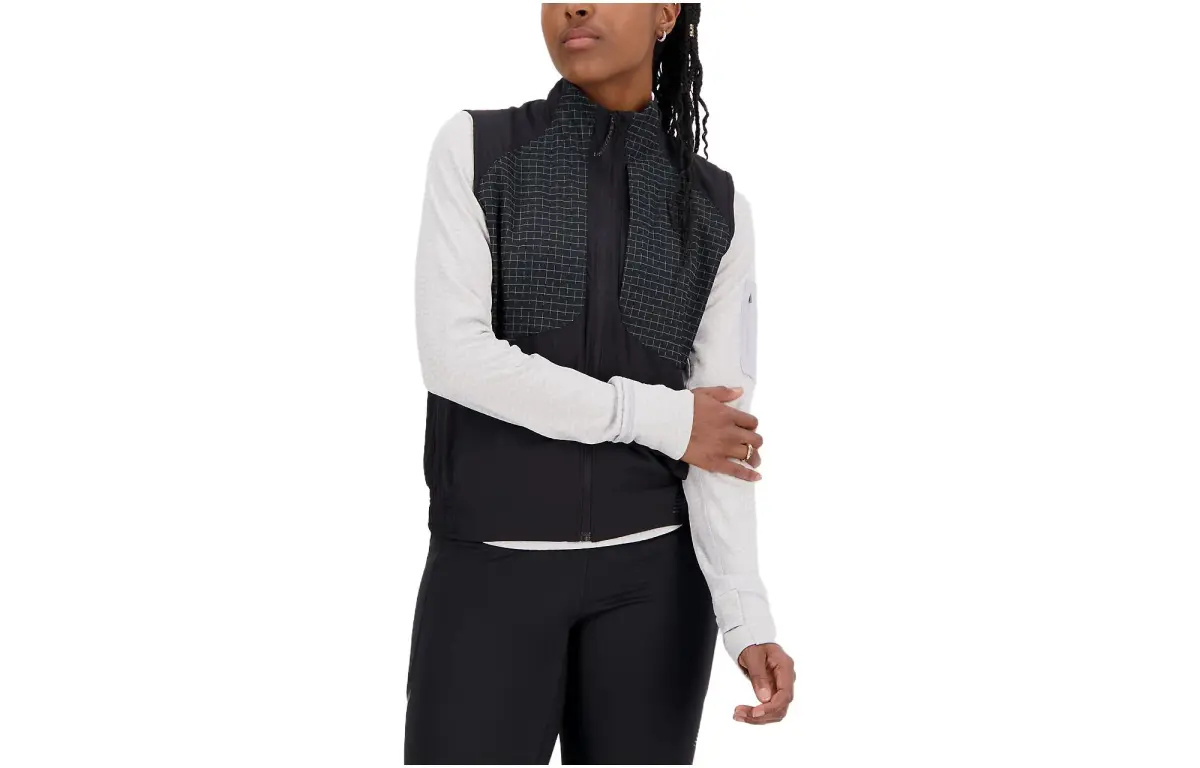 New Balance Vests Women's Black Stand Collar Moderate Other