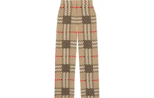 Burberry Pixel Check wide-leg trousers