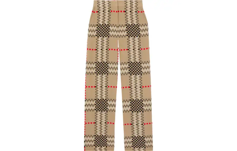 Burberry Pixel Check wide-leg trousers