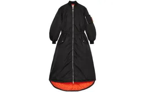 GUCCI Gabardine Flared Padded Coat