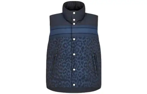 DIOR Vests Women's Blue Stand Collar Moderate Other