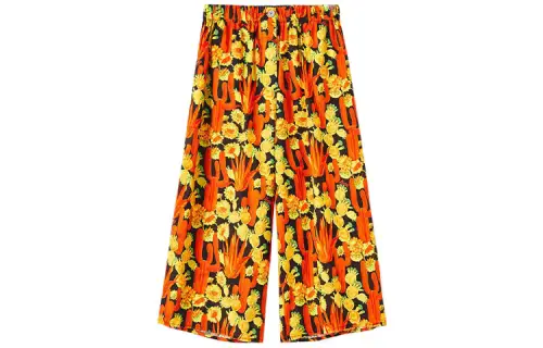 LOEWE Casual Pants Women's Yellow Moderate Wide Leg Pants