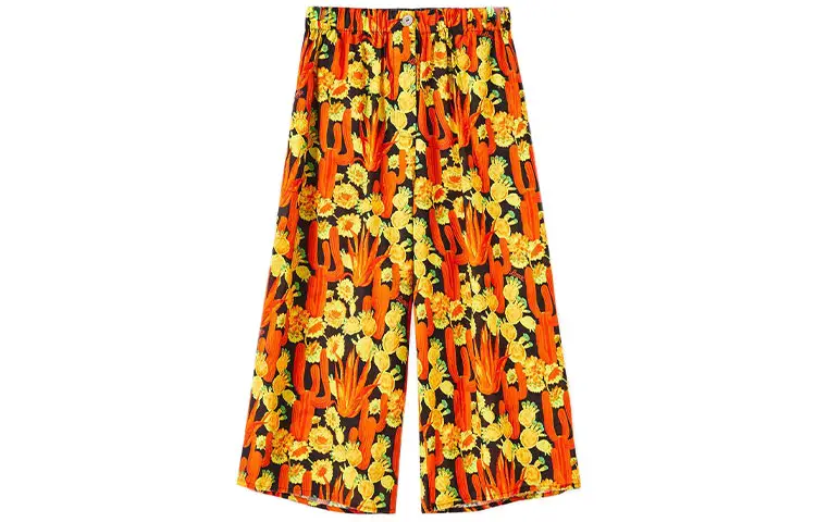 LOEWE Casual Pants Women's Yellow Moderate Wide Leg Pants
