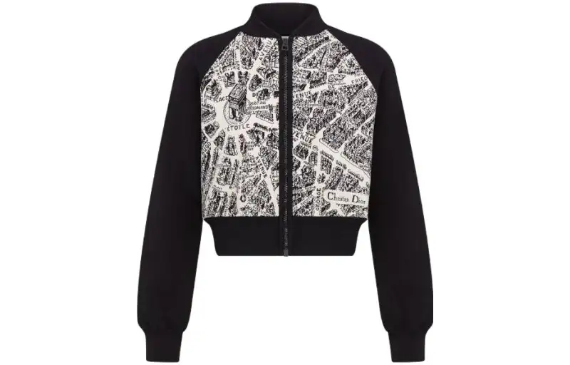 DIOR SS23 Cropped Coat Women's Black