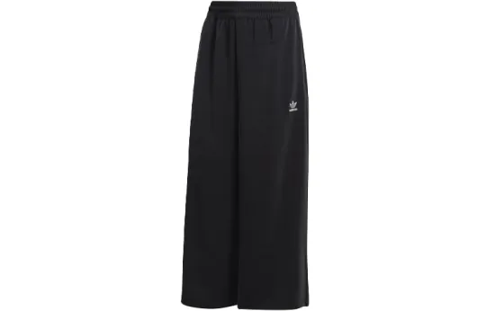 Adidas Originals Casual Pants Women's Black Moderate Wide Leg Pants