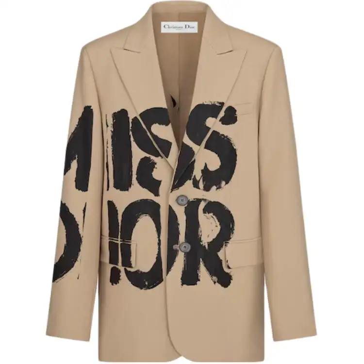 Christian DIOR Logo Printed Single Breasted Jacket