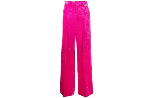 Vetements Casual Pants Women's Fuchsia Moderate Wide Leg Pants