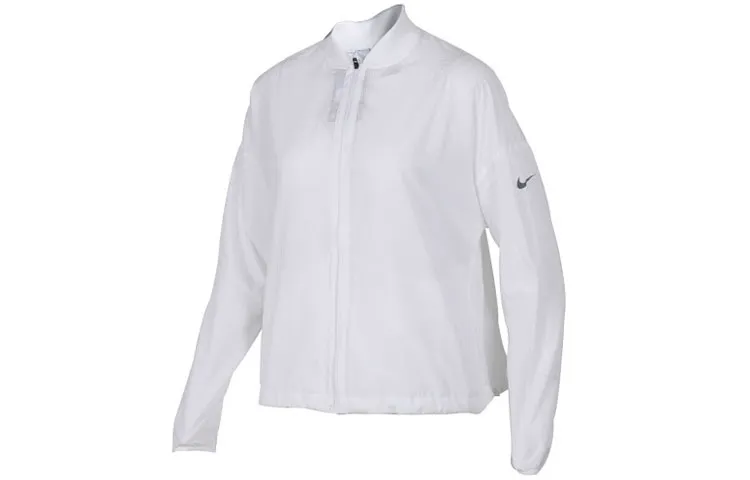 Nike Baseball Jackets Women's White Baseball Collar Moderate Straight Fit