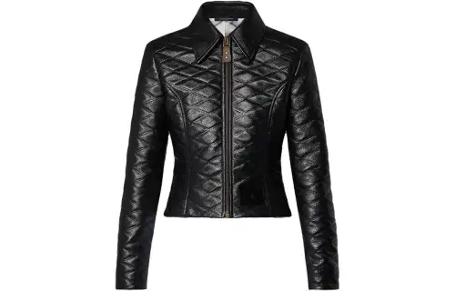 LOUIS VUITTON Cropped Malletage Leather Jacket