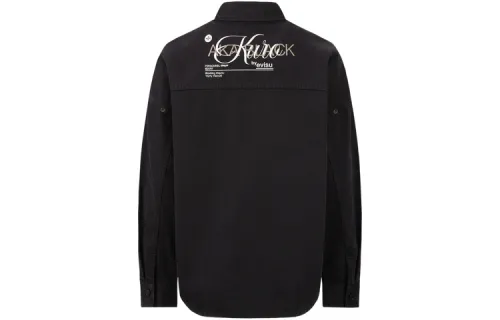 EVISU AW22 Logo embroidered denim shirt jacket for women, dark charcoal