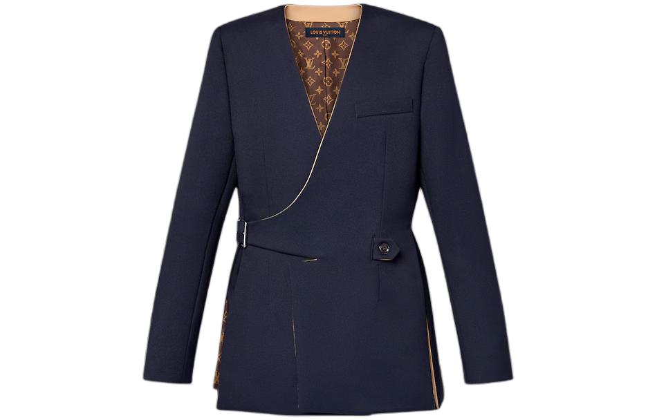 Lv Technical Gabardine Wrap Blazer