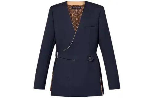 Lv Technical Gabardine Wrap Blazer