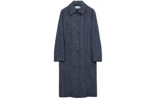 LOEWE Coats Women's Blue Lapel Moderate Straight Fit