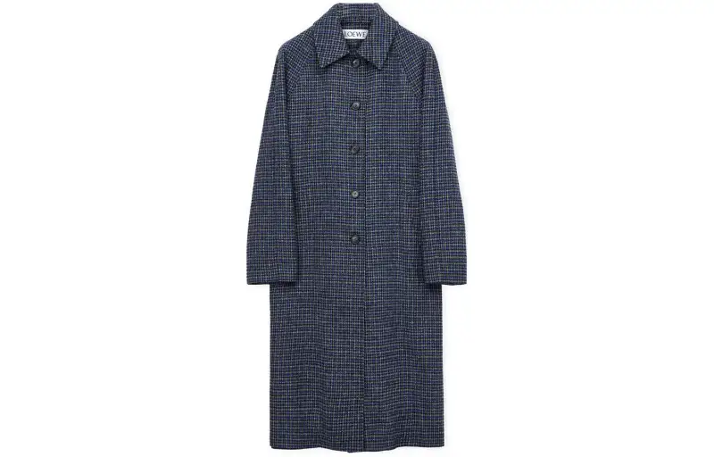 LOEWE Coats Women's Blue Lapel Moderate Straight Fit