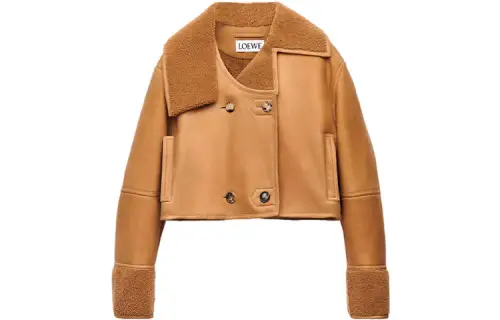 LOEWE Cropped Coats Women's Scale Color Lapel Moderate