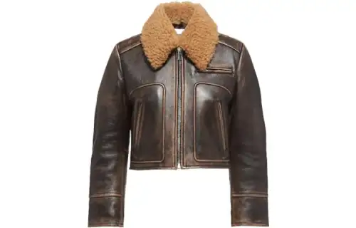 MIU MIU Cropped Coats Women's Brown Lapel Moderate