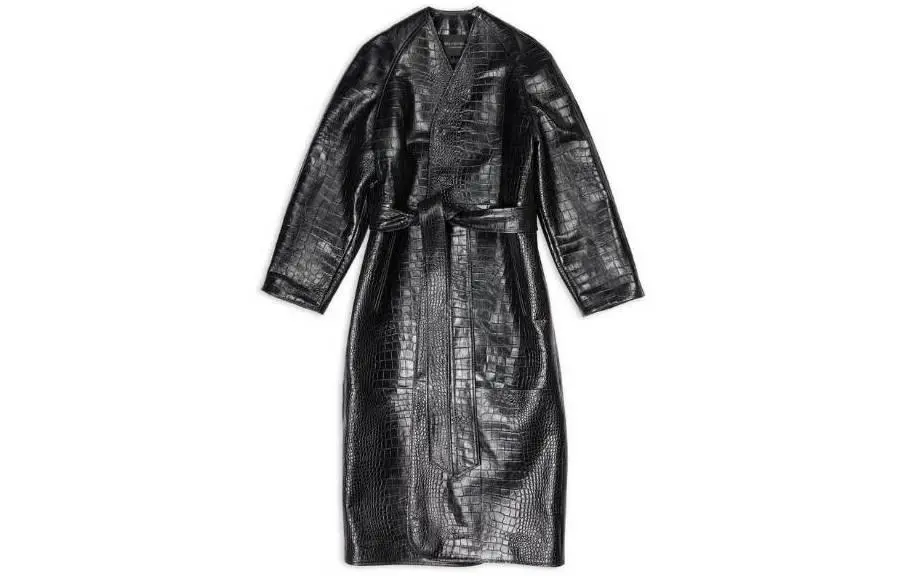 Balenciaga SS23 Leather Jacket Loose Fit Women's Black