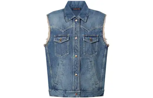 LOUIS VUITTON Stonewashed Sleeveless Trucker Jacket