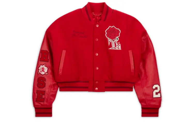 Jordan X Teyana Taylor Women's Varsity Jacket Asia Sizing Gym Red/Sail/Team Red
