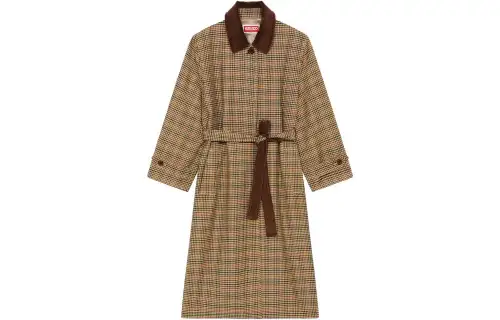 Kenzo Prince of Wales-pattern belted trench coat