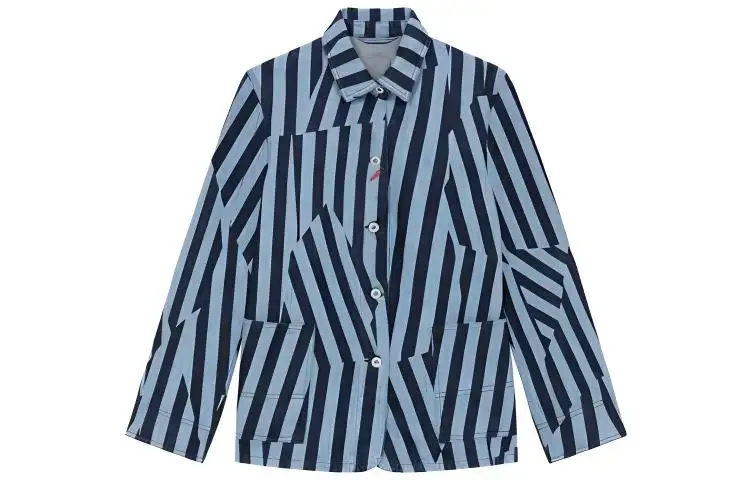 【Previous Season】Dazzle Stripe denim jacket