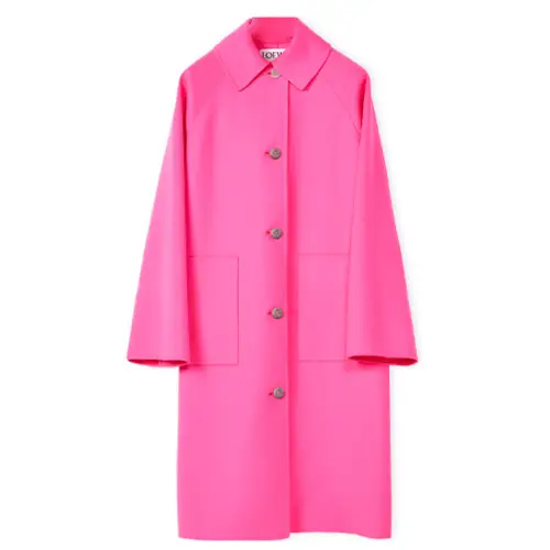 LOEWE Velvet Jackets Women's Neon Pink Lapel Moderate