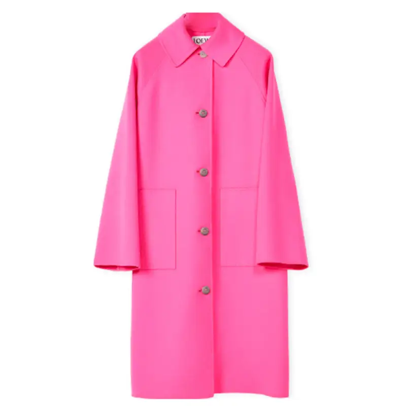 LOEWE Velvet Jackets Women's Neon Pink Lapel Moderate