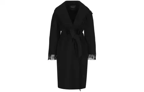 Balenciaga Belted Fringed Coat