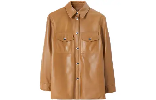 Burberry SS23 Leather Jacket Women's Brown